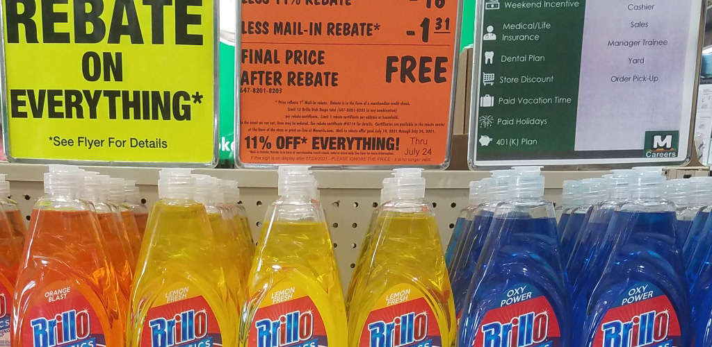 Free after rebate Items Quietly Return To Menards Dish Soap Wood Glue